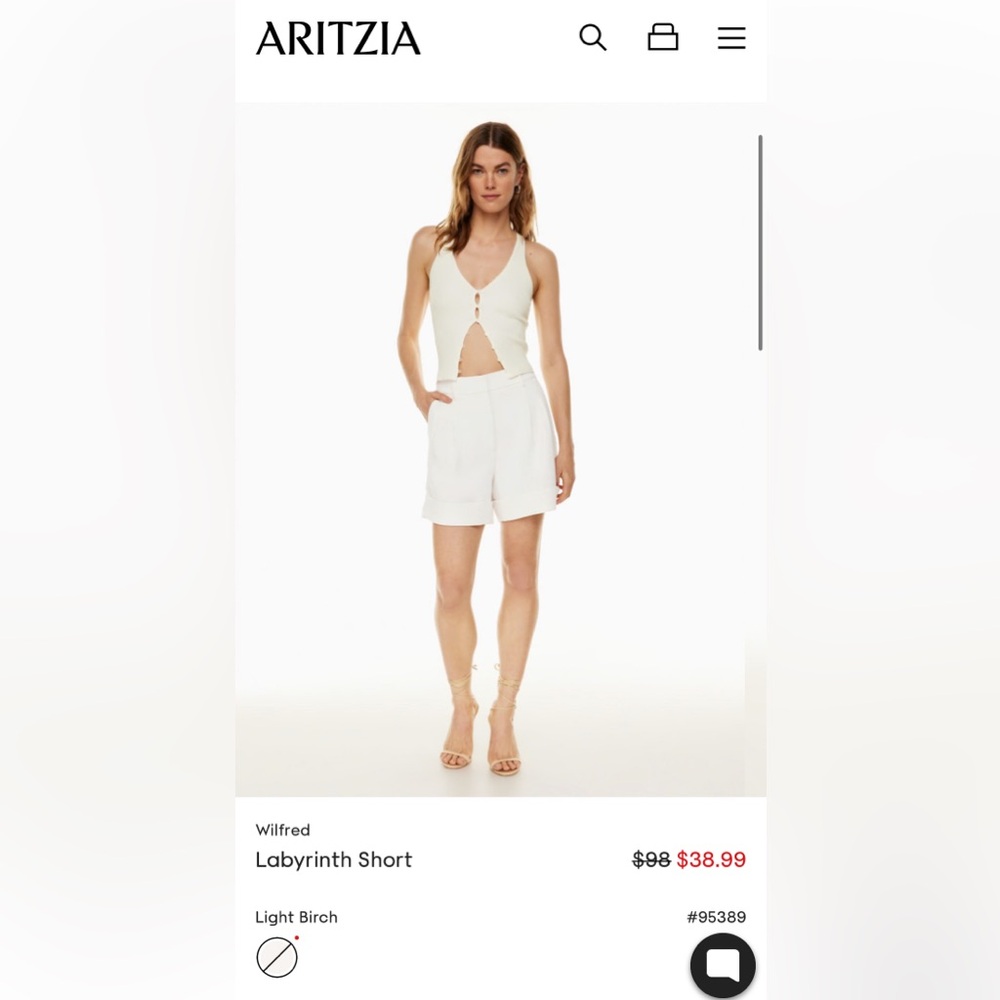 Aritzia labyrinth short size 4 color basalt grey